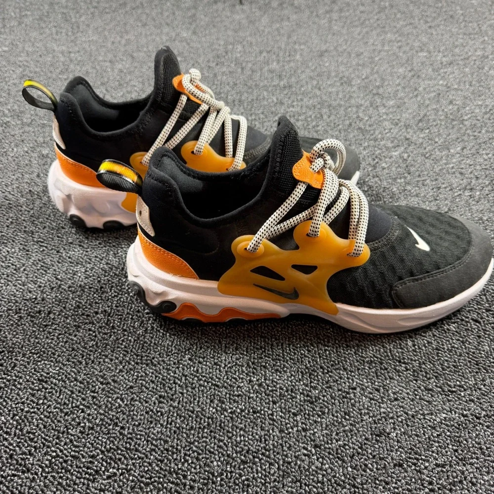 Nike React Presto GS Black Orange Halloween CK2403-001 Women 8.5 Running Trainer